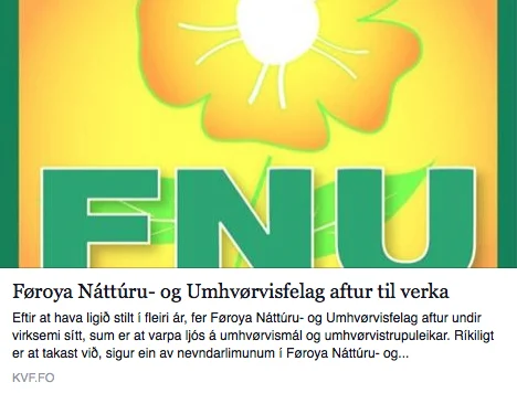 Samrøða við FNU í tíðindunum í KVF