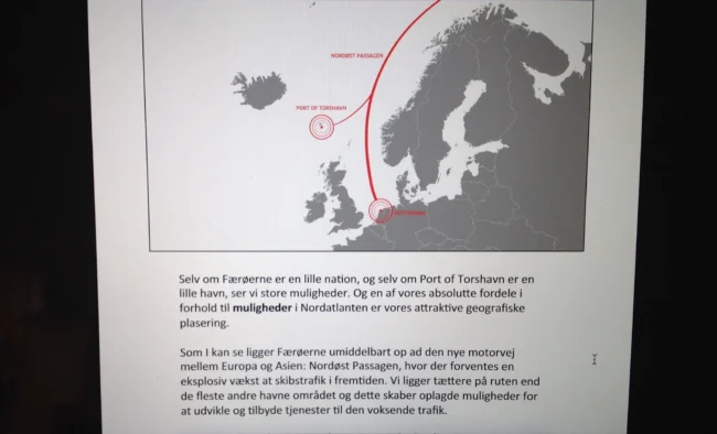 Ætlanin um havnarútbyggingina og at gera Tórshavn til tænastumiðdepil fyri skipaferðslu í Arktis er